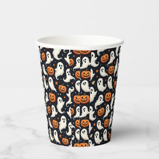 Gespenster und Jack o'Lanterns Pappbecher (Rechts)