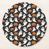 Gespenster und Jack o'Lanterns Runder Pappuntersetzer (Vorderseite)
