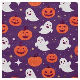 Gespenster und Kürbis auf lila Stoff