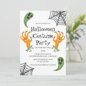 Gespenster und Monsterhandschuhe Halloween-Kostüm- Einladung (Stehend Vorderseite)