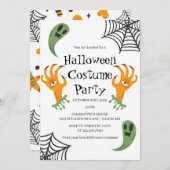 Gespenster und Monsterhandschuhe Halloween-Kostüm- Einladung (Vorne/Hinten)