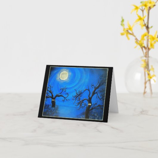 Gespenstische Baum-Anmerkungs-Karte Karte (Gelbe Blume)