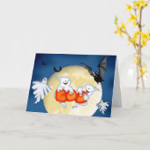 Gespenstische Boo-Halloween-Karte Karte (Gelbe Blume)