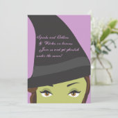 Gespenstische Chic-Hexe-Halloween-Party-Einladung Einladung (Stehend Vorderseite)