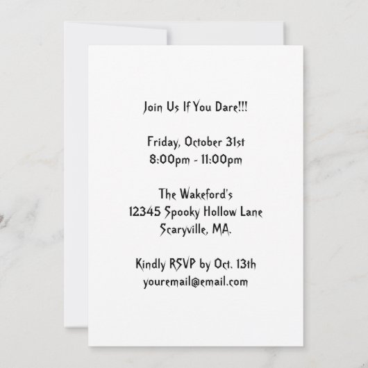 Gespenstische Einladung (Rückseite)