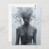 Gespenstische Frauen und weiße Blume Postkarte (Vorne/Hinten)