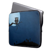 Gespenstische Halloween-Eule Laptopschutzhülle (Vorderseite Links)