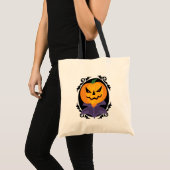 Gespenstische Halloween-Kürbislaterne-Trick-oder Tragetasche (Vorderseite (Produkt))