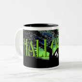 Gespenstische Halloween-Tasse Zweifarbige Tasse (Vorderseite Links)