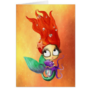 Gespenstische Meerjungfrau mit Krake