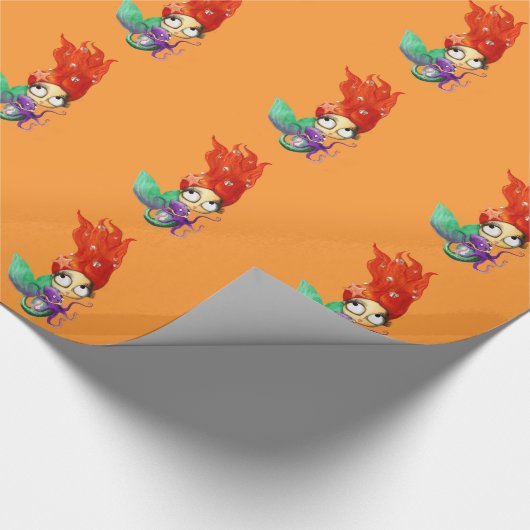 Gespenstische Meerjungfrau mit Krake Geschenkpapier (Ecke)
