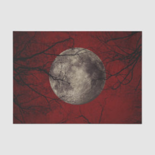 Gespenstische Mond-Halloween-Drucke Seidenpapier