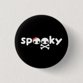 Gespenstische Schädel Button (Vorderseite)