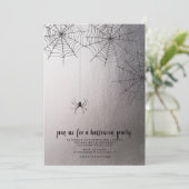 GESPENSTISCHE SPINNE Halloween-Partyeinladung Einladung (Stehend Vorderseite)