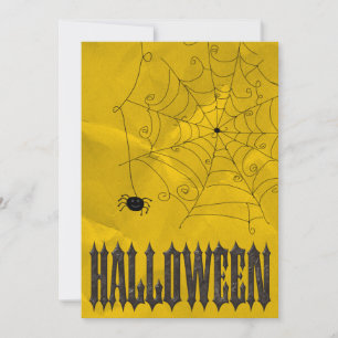 Gespenstische Spinnen u. Spinnennetze Halloween Einladung