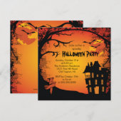Gespenstische Spuk Haus-Halloween-Party-Einladung Einladung (Vorne/Hinten)