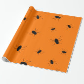 Gespenstische Wanzen Halloweens orange Geschenkpapier (Ungerollt)