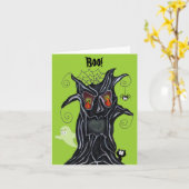 Gespenstischer Baum mit Freund-Anmerkungs-Karte Karte (Gelbe Blume)