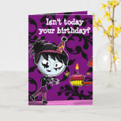 Gespenstischer Geburtstag Karte (Gelbe Blume)