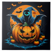 Gespenstischer Geist, der nachts aus einem geschni Fliese (Vorderseite)