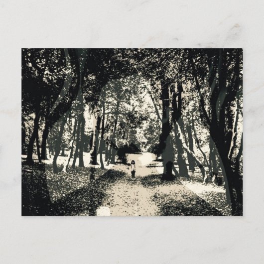 Gespenstischer Geist in der Holzbildpostkarte Postkarte (Vorderseite)