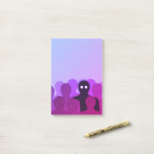 Gespenstischer Geist in der Post-it Klebezettel (Auf Schreibtisch)