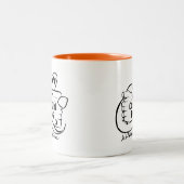 Gespenstischer Geist lustiges Halloween Zweifarbige Tasse (Mittel)