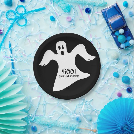 Gespenstischer Geist-Sprichwort BOO Halloweens Pappteller (Party)