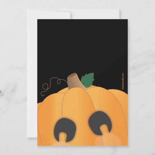 Gespenstischer niedlicher Kürbis, der Einladung (Rückseite)
