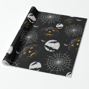 Gespenstisches dunkles Halloween-Muster Geschenkpapier