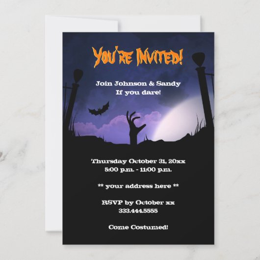 Gespenstisches Einladung (Rückseite)