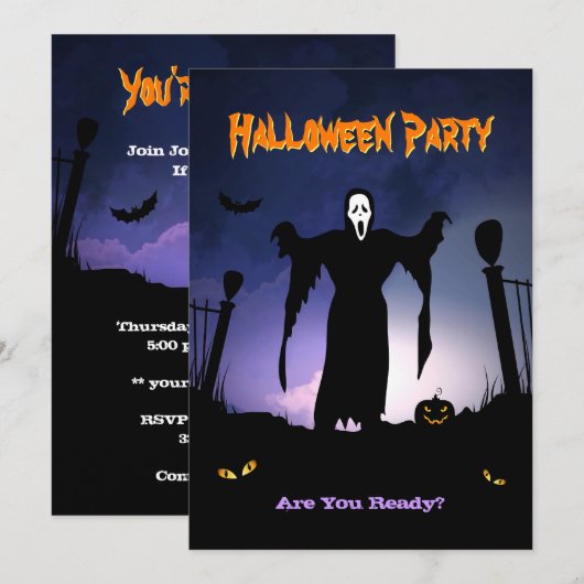 Gespenstisches Einladung (Vorne/Hinten)