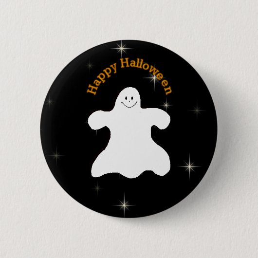 Gespenstisches glückliches Halloween-Button Button (Vorderseite)