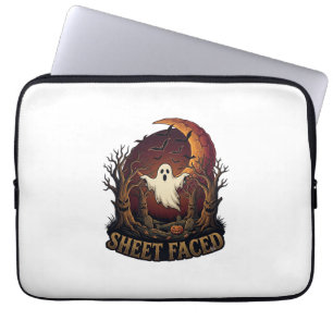 Gespenstisches Halloween Geist Bäume Mond_1 Laptopschutzhülle