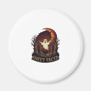Gespenstisches Halloween Geist Bäume Mond_1 Magnet