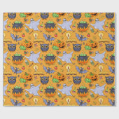 Gespenstisches Halloween-Muster Geschenkpapier (Flach)