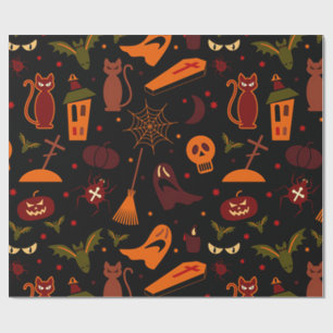 Gespenstisches Halloween-Muster Geschenkpapier