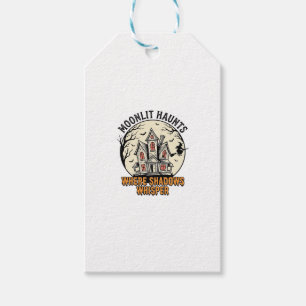 Gespenstisches Mond-Shirt Vintage-Gravur Spukhaus Geschenkanhänger