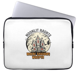 Gespenstisches Mond-Shirt Vintage-Gravur Spukhaus  Laptopschutzhülle