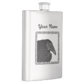 Gespenstisches schwarzes Krähen-Raben-Gesicht Flachmann (Rechts)