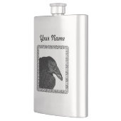 Gespenstisches schwarzes Krähen-Raben-Gesicht Flachmann (Links)