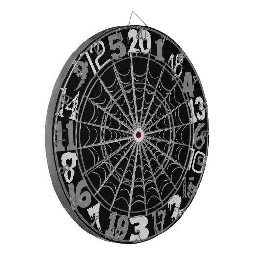 Gespenstisches Spiderweb Halloween Dartscheibe (Vorderseite Links)