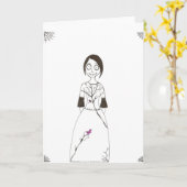 Gespenstisches Spinnen-Mädchen Karte (Gelbe Blume)