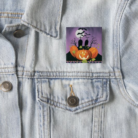 Gespenstisches Spuk Haus Halloweens Button (Beispiel)