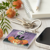 Gespenstisches Spuk Haus Halloweens Schlüsselanhänger (Vorderseite rechts)