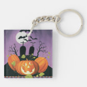 Gespenstisches Spuk Haus Halloweens Schlüsselanhänger (Rückseite)