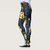 Gespenstisches Spuk Hausmuster Halloweens Leggings (Links)
