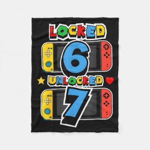 Gesperrt 6 entsperrt 7 7. Geburtstag Videospiel 7 Fleecedecke