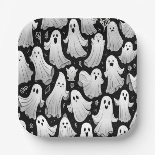 Gespielte Geister überall Spooky Fun Halloween Pappteller