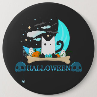 Gespielte Ghost Cat Haunts Halloween-Nacht Button